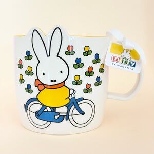 Miffy Spring Flowers Easter Mug with Blue Bike Accents